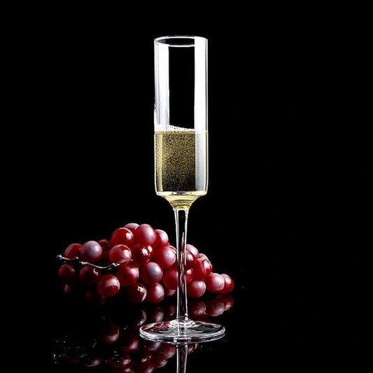 Elegant Champagne Flute Glasses | Long Stem Tall Glassware for Wine - 250ml