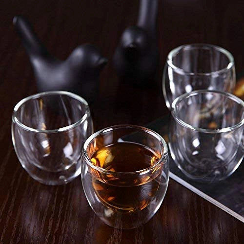 Transparent Double Wall Insulated DOF Glasses - Set of 2