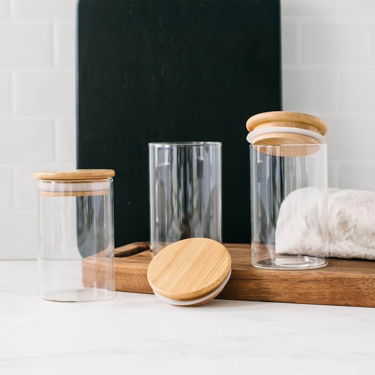 modern kitchen spice storage jars