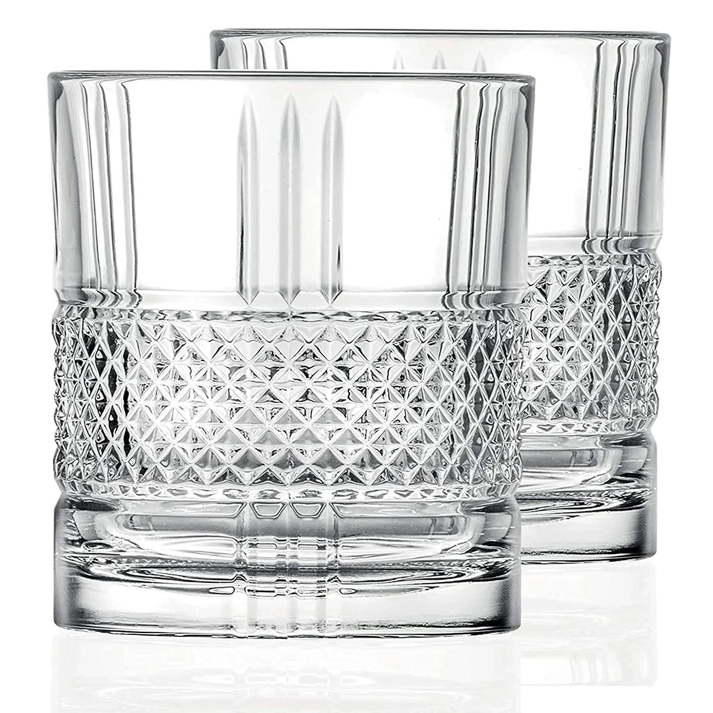 Diamond Cut Luxury Whiskey Glasses For Home Bar - Set of 6