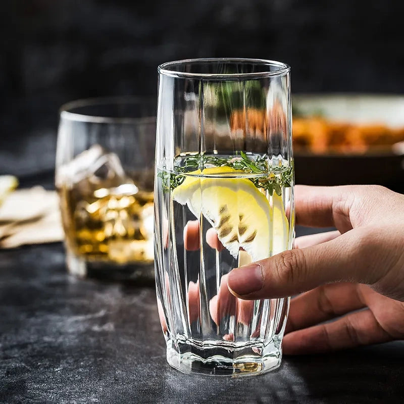 Crystal Clear Highball Glasses For Cocktails, Juices- Set of 6