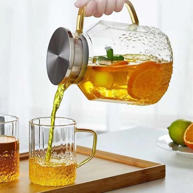 Borosil Glass Kettle with Steel Filter Lid