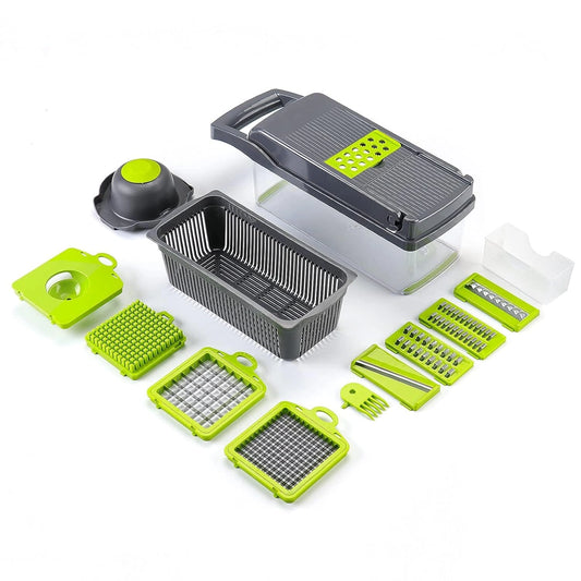 14-in-1 Multipurpose Fruits & Vegetable Chopper, Slicer, Grater With Container