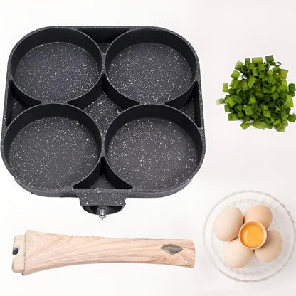 4 Section Non-Stick Omelet Pan | Induction & Gas Compatible Breakfast Pan