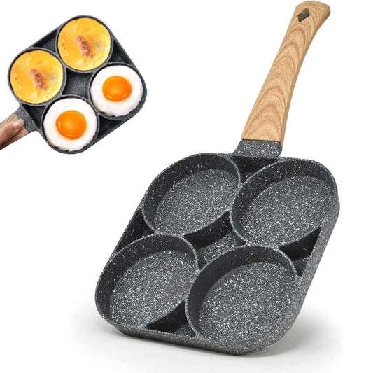 4 Section Non-Stick Omelet Pan | Induction & Gas Compatible Breakfast Pan