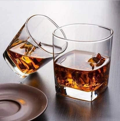 Square Plaza Whiskey Glasses For Beverages & Cocktails – Set of 6