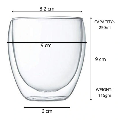 Transparent Double Wall Insulated DOF Glasses - Set of 2