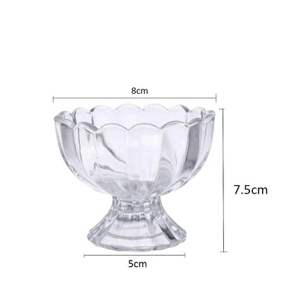 Elegant Glass Ice Cream Bowls - Dessert Serving Cups - Set of 6