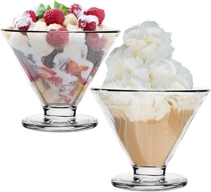 Stemmed Glass Dessert Bowl - Perfect for Sundaes & Splits