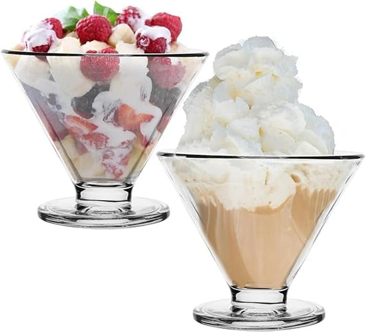 Stemmed Glass Dessert Bowl - Perfect for Sundaes & Splits