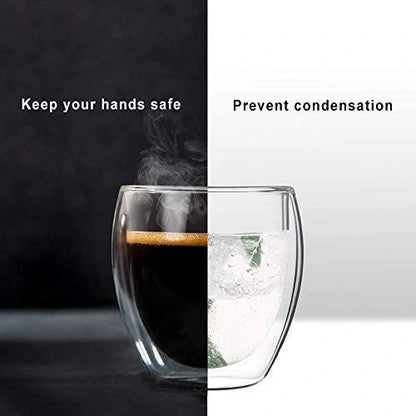 Transparent Double Wall Insulated DOF Glasses - Set of 2