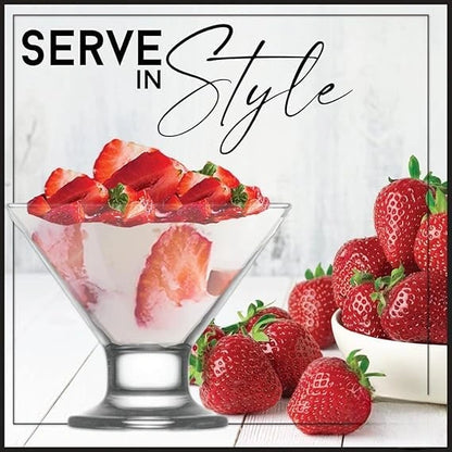 Stemmed Glass Dessert Bowl - Perfect for Sundaes & Splits