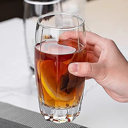 Crystal Clear Highball Glasses For Cocktails, Juices- Set of 6