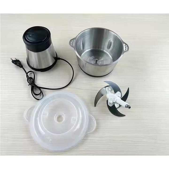 2L Electric Food Chopper 600W | 4 Stainless Steel Blades | 2 Speed Meat, Vegetable & Nut Chopper