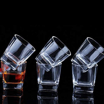 Square Plaza Whiskey Glasses For Beverages & Cocktails – Set of 6