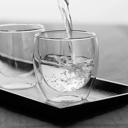 Transparent Double Wall Insulated DOF Glasses - Set of 2