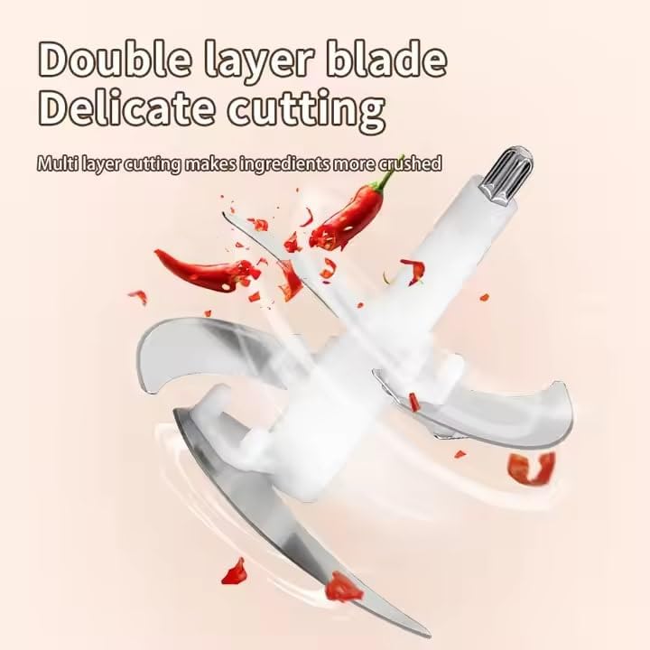 2L Electric Food Chopper 600W | 4 Stainless Steel Blades | 2 Speed Meat, Vegetable & Nut Chopper