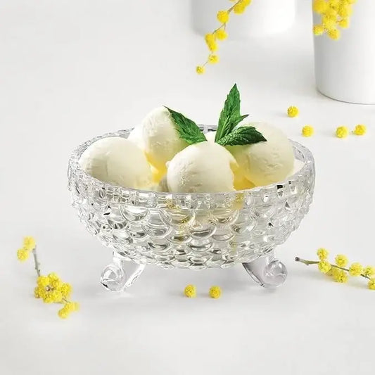 Crystal Glass Ice Cream & Nut Serving Bowls - Set of 6