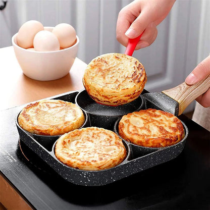 4 Section Non-Stick Omelet Pan | Induction & Gas Compatible Breakfast Pan
