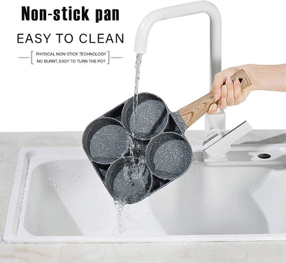 4 Section Non-Stick Omelet Pan | Induction & Gas Compatible Breakfast Pan