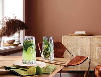 Elegant Highball Cocktail Glasses - Set of 6 | Tall Tumblers for Juice & Cocktails