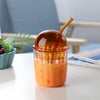 Cute Glass Tumbler with Dome Lid & Straw – Perfect for Drinks On-the-Go