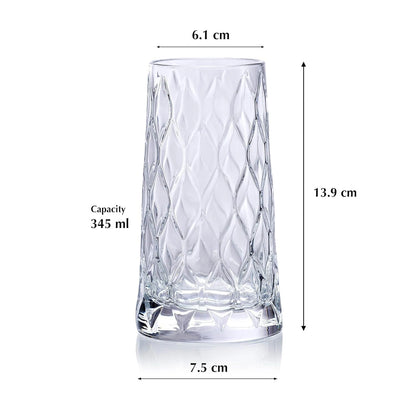 Elegant Highball Cocktail Glasses - Set of 6 | Tall Tumblers for Juice & Cocktails