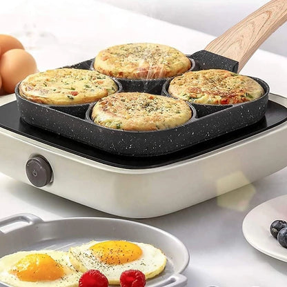 4 Section Non-Stick Omelet Pan | Induction & Gas Compatible Breakfast Pan