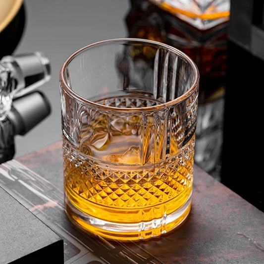 Diamond Cut Luxury Whiskey Glasses For Home Bar - Set of 6
