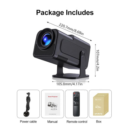 VANTARASHOP 4K Portable Smart Projector with WiFi 6 & Bluetooth Android TV 180° Rotatable, Auto