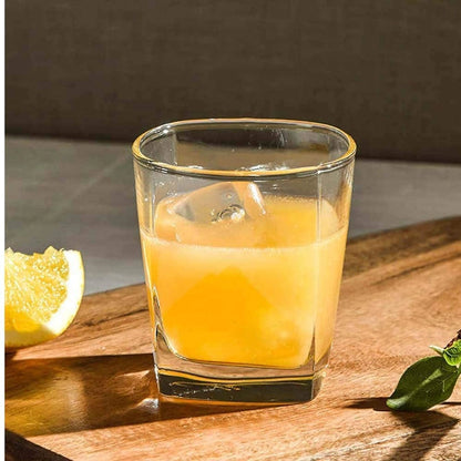 Square Plaza Whiskey Glasses For Beverages & Cocktails – Set of 6