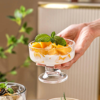 Retro Stemmed Glass Sundaes & Splits Bowls - Set of 6