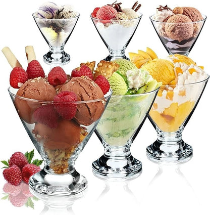 Stemmed Glass Dessert Bowl - Perfect for Sundaes & Splits