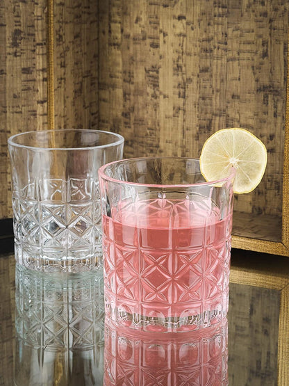 Diamond Cut Premium Whiskey Glasses - Set of 6