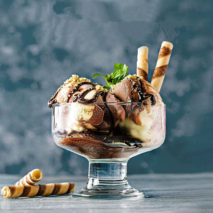 Retro Stemmed Glass Sundaes & Splits Bowls - Set of 6