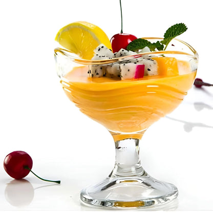 Elegant Glass Dessert & Serving Bowls | Ice Cream Cups - Set of 2