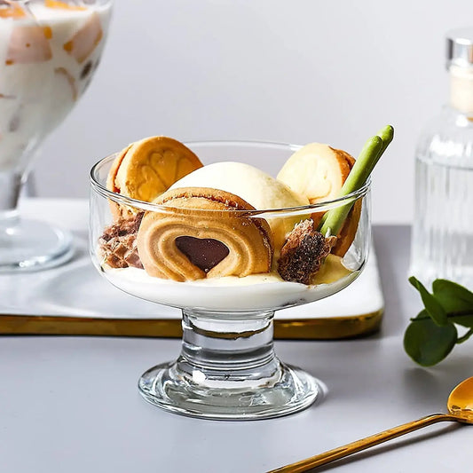 Retro Stemmed Glass Sundaes & Splits Bowls - Set of 6