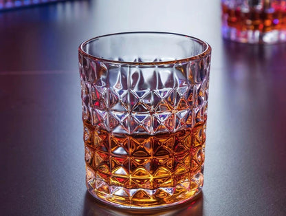 Premium Crystal Cut Whiskey Glass Set - Vintage Tumblers - 325Ml