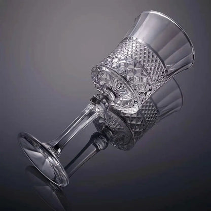 Premium Crystal Cut Wine Glasses for Red & White Wine - Set of 6