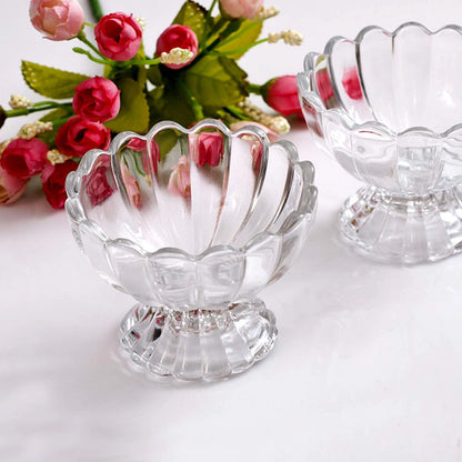 Elegant Glass Ice Cream Bowls - Dessert Serving Cups - Set of 6