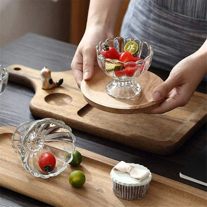Elegant Glass Ice Cream Bowls - Dessert Serving Cups - Set of 6