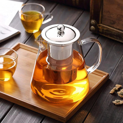 Stovetop Safe Glass Kettle | Glass Teapot with Stainless Steel Infuser