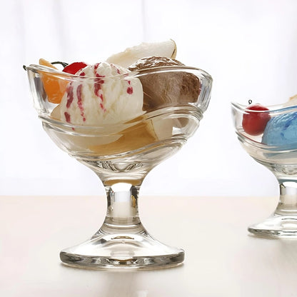 Elegant Glass Dessert & Serving Bowls | Ice Cream Cups - Set of 2