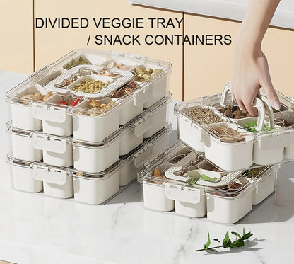 Refrigerator Organizer with Removable Compartments | Portable Fridge Storage Box