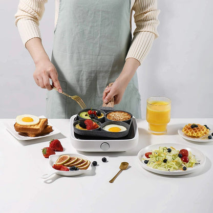 4 Section Non-Stick Omelet Pan | Induction & Gas Compatible Breakfast Pan