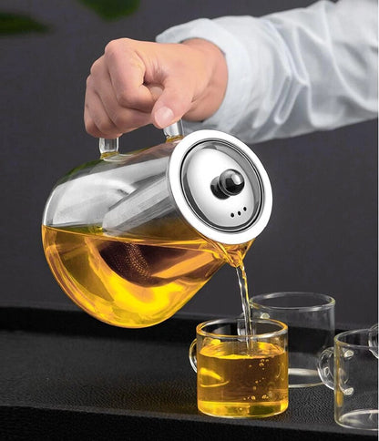 Stovetop Safe Glass Kettle | Glass Teapot with Stainless Steel Infuser