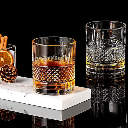 Diamond Cut Luxury Whiskey Glasses For Home Bar - Set of 6
