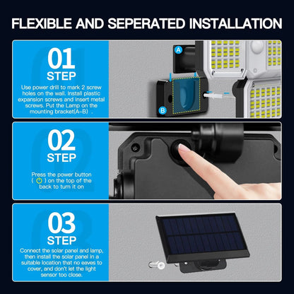 IP65 Waterproof Solar LED Flood Light | 3500LM | Motion Sensor