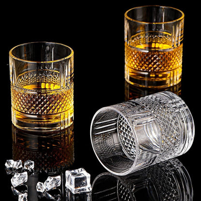 Diamond Cut Luxury Whiskey Glasses For Home Bar - Set of 6