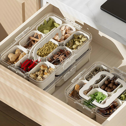 Refrigerator Organizer with Removable Compartments | Portable Fridge Storage Box